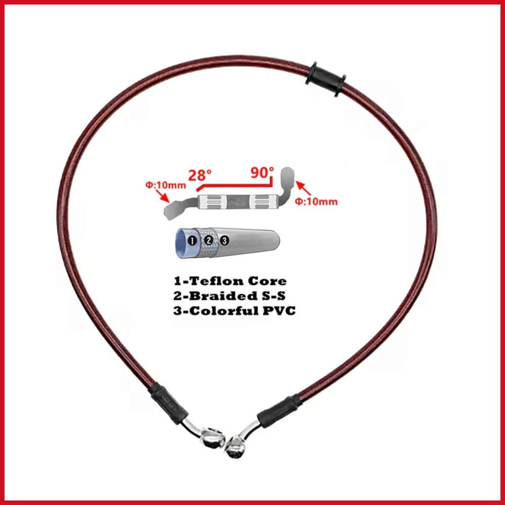 Motorcycle Brake Cable - 28-90 stopni 10mm Banjo 300mm do