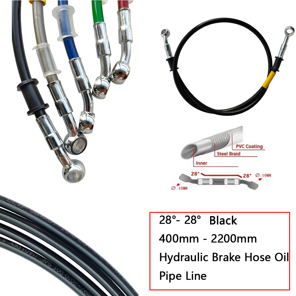 Motorcycle Brake Cable - 28 ° -28 ° Czarny, wzmocniony,