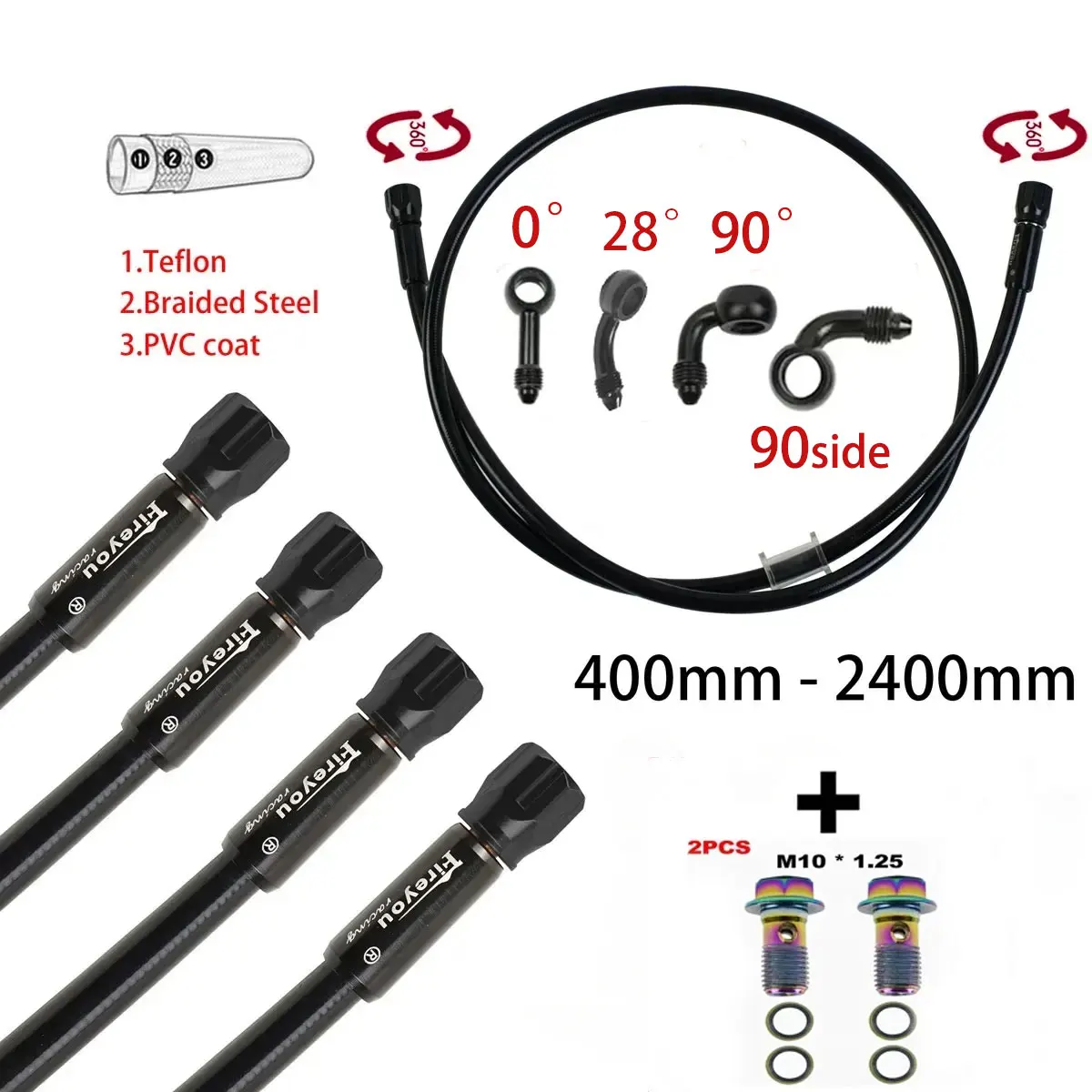 AN3 Pleciony wąż hamulcowy Mot – Motorcycle Brake Cable recenzja i cena