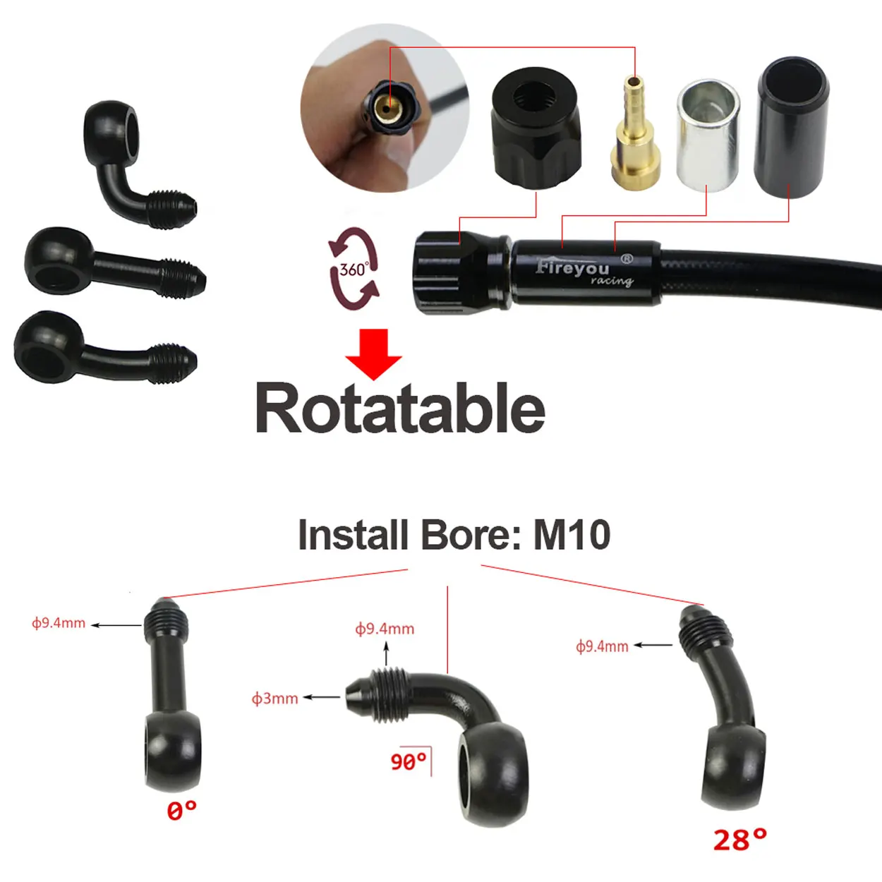 AN3 Pleciony wąż hamulcowy Mot – Motorcycle Brake Cable recenzja i cena